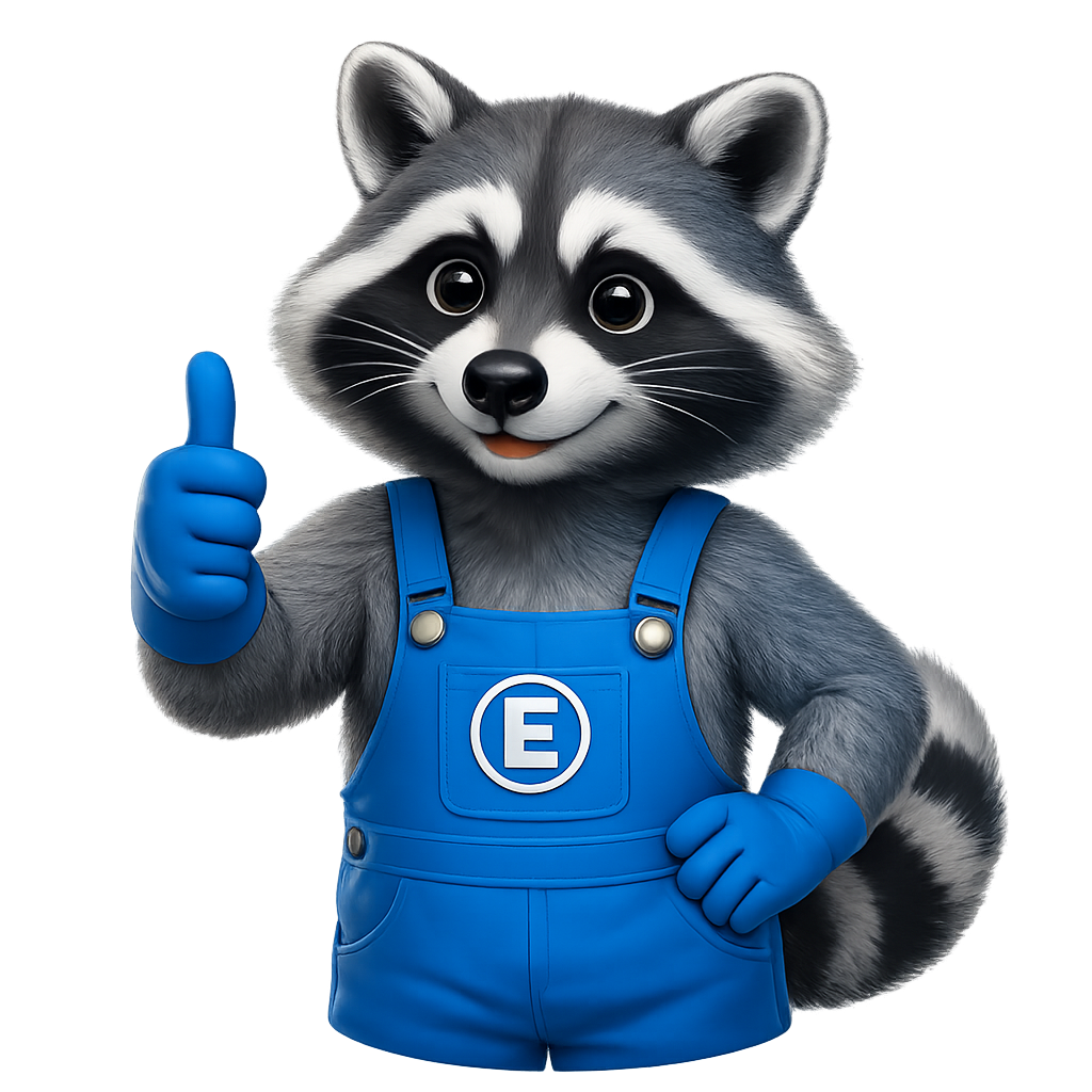 Енот показывает большой палец
